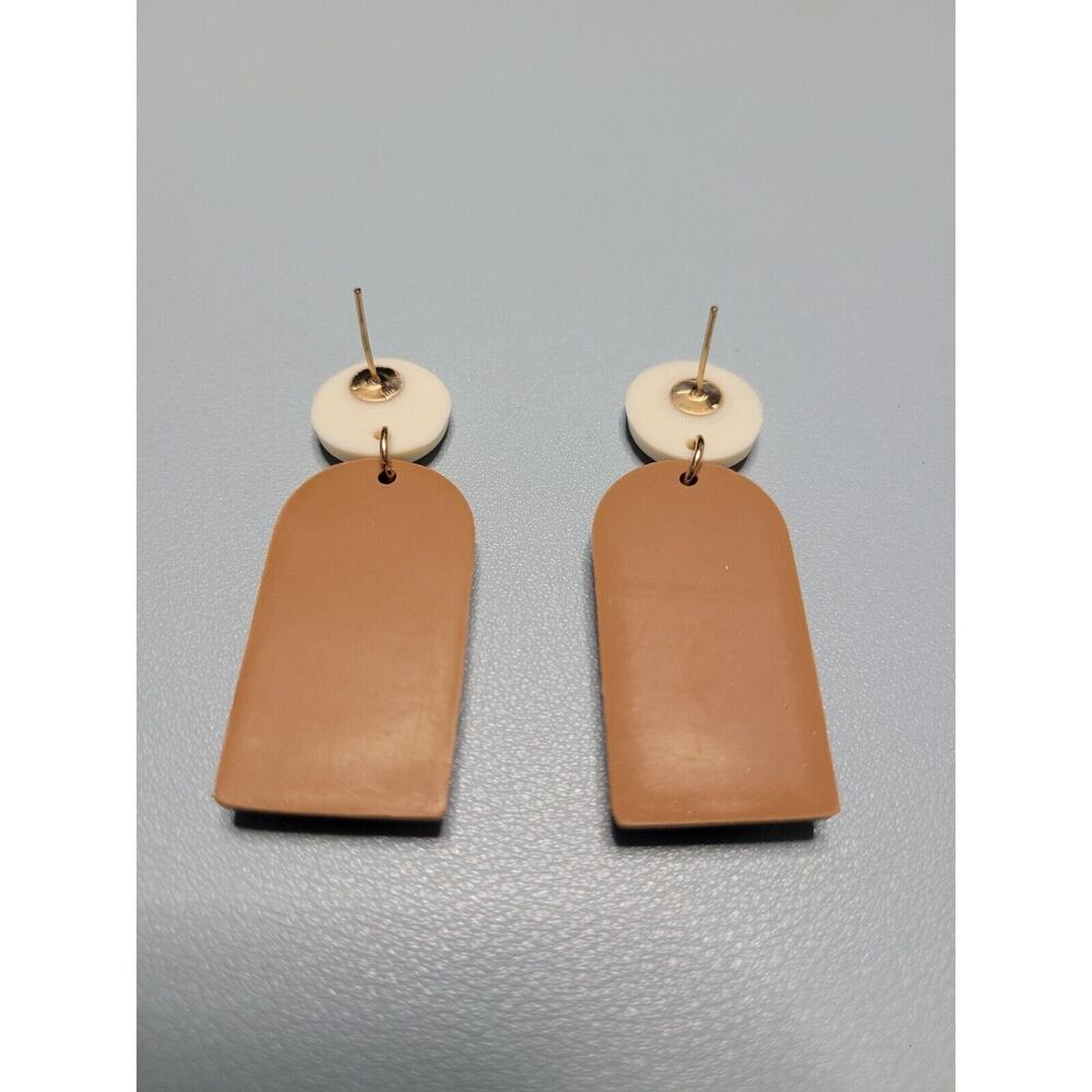 Handmade Mexican Terra Cotta Barro‎ Inspired Dangle Post Earrings Light Weight - Picture 4 of 6